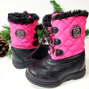 Sporto Winter Survivor Pink & Black Fur Lined Winter Snow Boot Size 6 Toddler